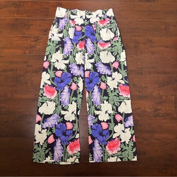 ANTHROPOLOGIE Cecilia Pettersson The Colette Cropped Pants Floral Size 28 - Picture 4 of 14